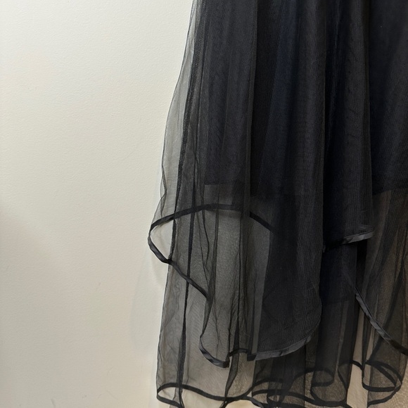 HSTYLE | Black Short Sleeve Layered Tulle Dress - Picture 2 of 10